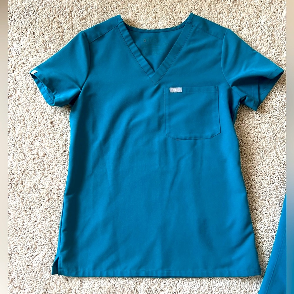 Teal Figs Scrub Top